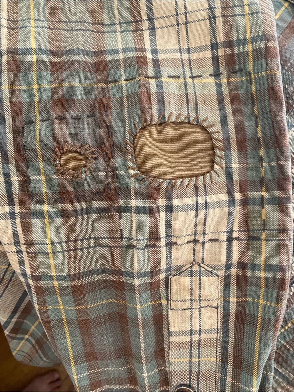 RRL Repaired Plaid Twill Work-shirt XL - Picture 10 of 13
